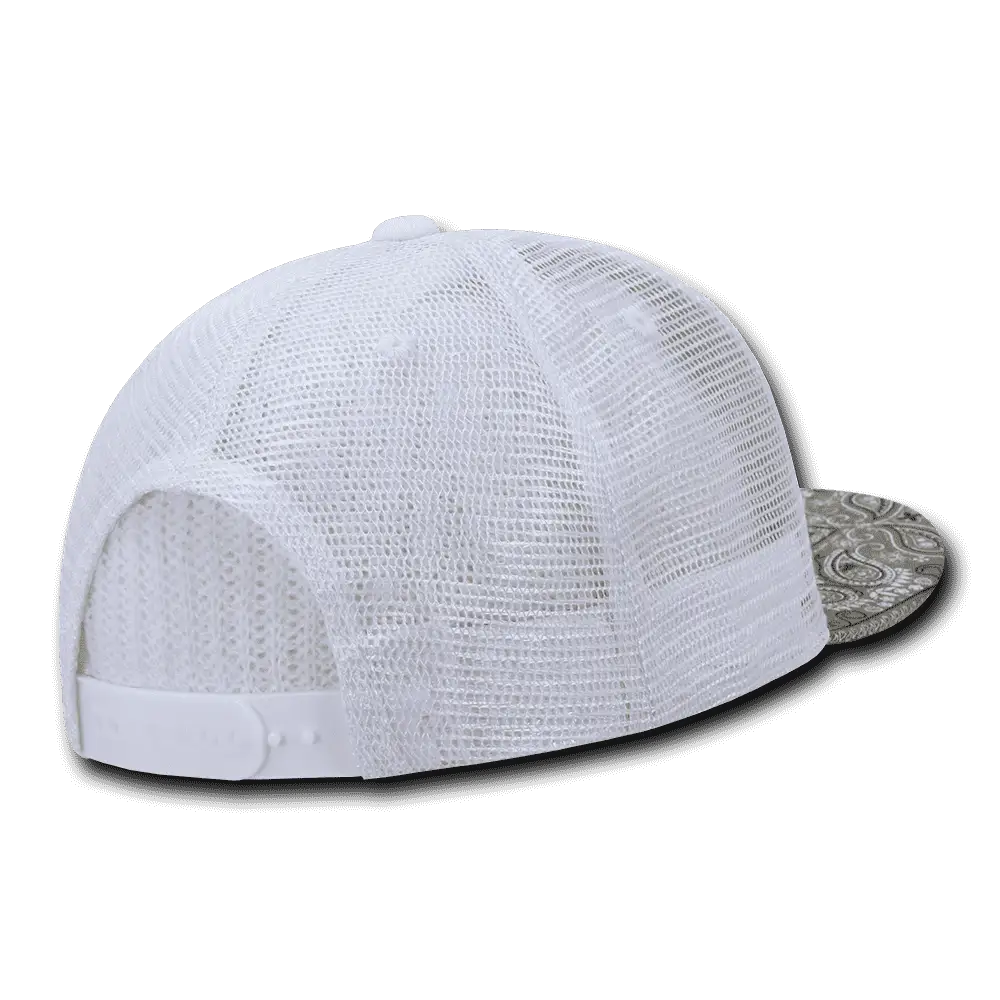 Decky 1083 Bandanna Trucker Cap - White Gray - White Gray / One Size Fits Most