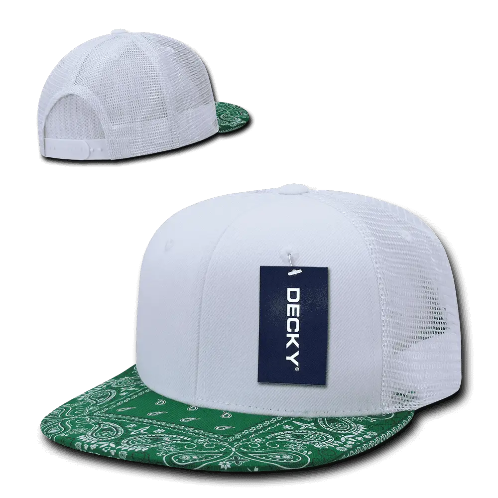 Decky 1083 Bandanna Trucker Cap - White Kelly - White Kelly / One Size Fits Most