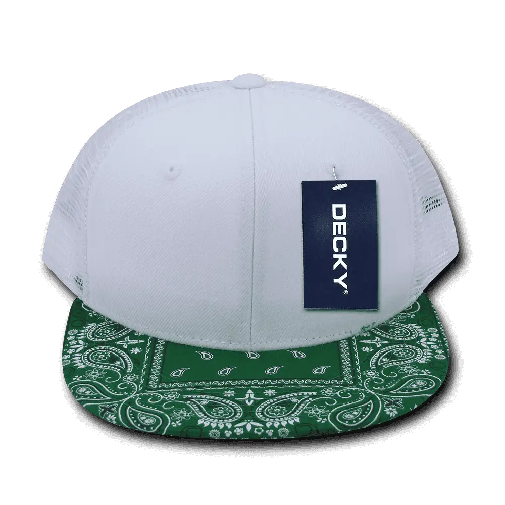 Decky 1083 Bandanna Trucker Cap - White Kelly - White Kelly / One Size Fits Most