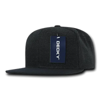 Decky 1087 Melton Crown Snapback Cap Charcoal Navy Dark Gray Navy / One Size Fits Most