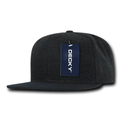 Decky 1087 Melton Crown Snapback Cap Charcoal Navy Dark Gray Navy / One Size Fits Most