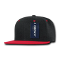 Decky 1087 Melton Crown Snapback Cap Charcoal Red Dark Gray Red / One Size Fits Most