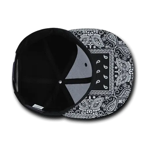 Decky 1093 Bandanna Snapback Cap - Black - Black / One Size Fits Most