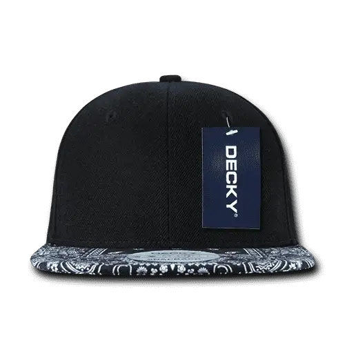 Decky 1093 Bandanna Snapback Cap - Black - Black / One Size Fits Most