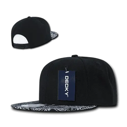 Decky 1093 Bandanna Snapback Cap - Black - Black / One Size Fits Most