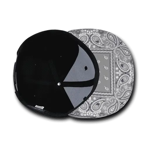 Decky 1093 Bandanna Snapback Cap - Black Gray - Black Gray / One Size Fits Most