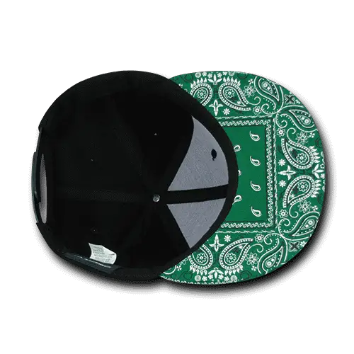 Decky 1093 Bandanna Snapback Cap - Black Kelly - Black Kelly / One Size Fits Most