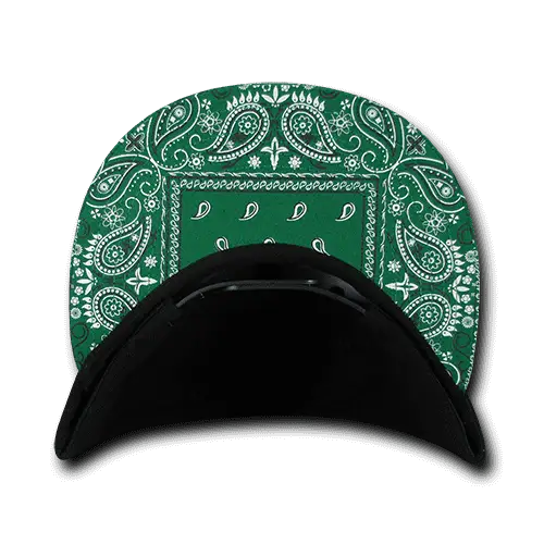Decky 1093 Bandanna Snapback Cap - Black Kelly - Black Kelly / One Size Fits Most