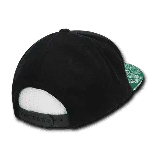 Decky 1093 Bandanna Snapback Cap - Black Kelly - Black Kelly / One Size Fits Most