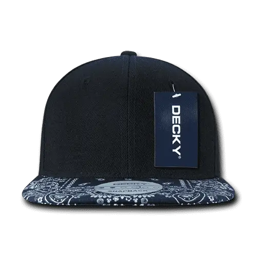 Decky 1093 Bandanna Snapback Cap - Black Navy - Black Navy / One Size Fits Most