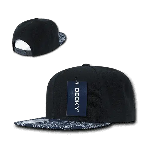 Decky 1093 Bandanna Snapback Cap - Black Navy - Black Navy / One Size Fits Most