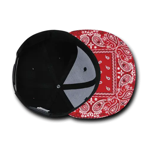 Decky 1093 Bandanna Snapback Cap - Black Red - Black Red / One Size Fits Most