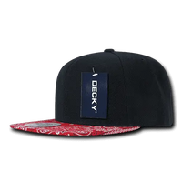 Decky 1093 Bandanna Snapback Cap - Black Red - Black Red / One Size Fits Most