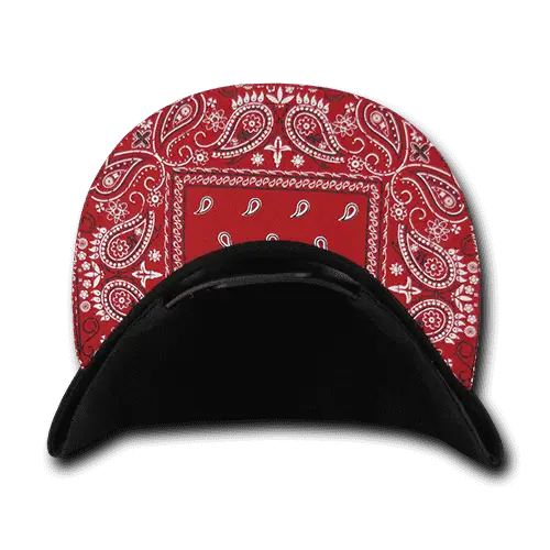 Decky 1093 Bandanna Snapback Cap - Black Red - Black Red / One Size Fits Most