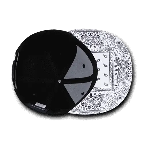 Decky 1093 Bandanna Snapback Cap - Black White - Black White / One Size Fits Most