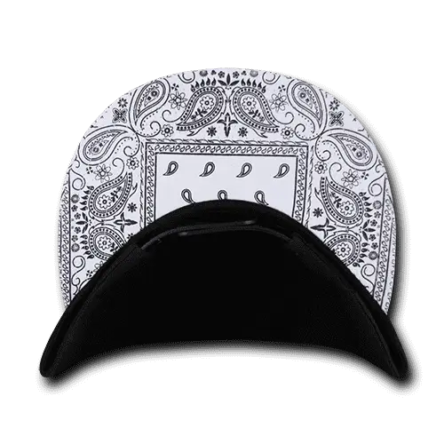 Decky 1093 Bandanna Snapback Cap - Black White - Black White / One Size Fits Most