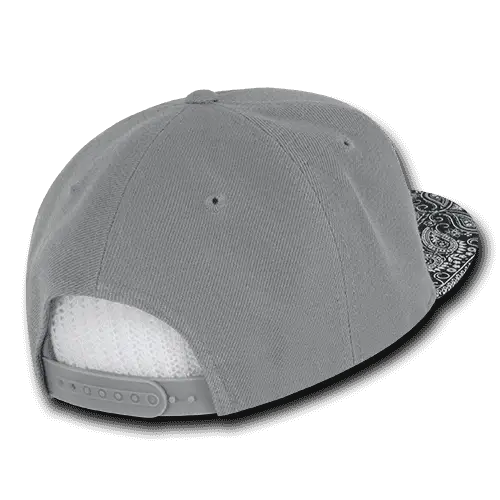 Decky 1093 Bandanna Snapback Cap - Gray Black - Gray Black / One Size Fits Most