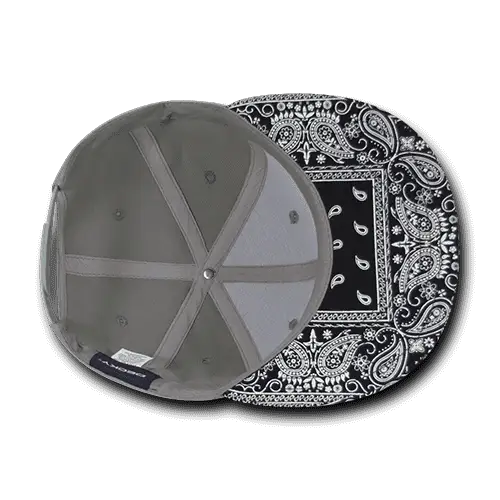 Decky 1093 Bandanna Snapback Cap - Gray Black - Gray Black / One Size Fits Most