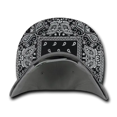 Decky 1093 Bandanna Snapback Cap - Gray Black - Gray Black / One Size Fits Most