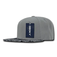 Decky 1093 Bandanna Snapback Cap - Gray Black - Gray Black / One Size Fits Most