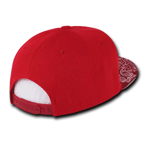 Decky 1093 Bandanna Snapback Cap - Red Red - Red / One Size Fits Most