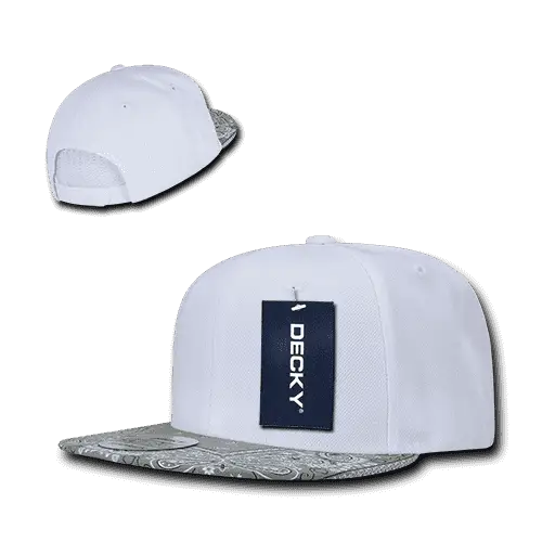 Decky 1093 Bandanna Snapback Cap - White Gray - White Gray / One Size Fits Most