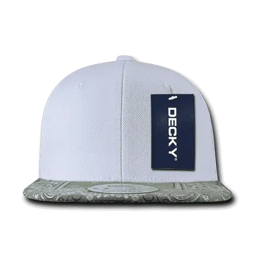 Decky 1093 Bandanna Snapback Cap - White Gray - White Gray / One Size Fits Most