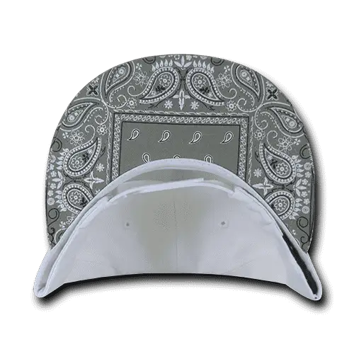 Decky 1093 Bandanna Snapback Cap - White Gray - White Gray / One Size Fits Most