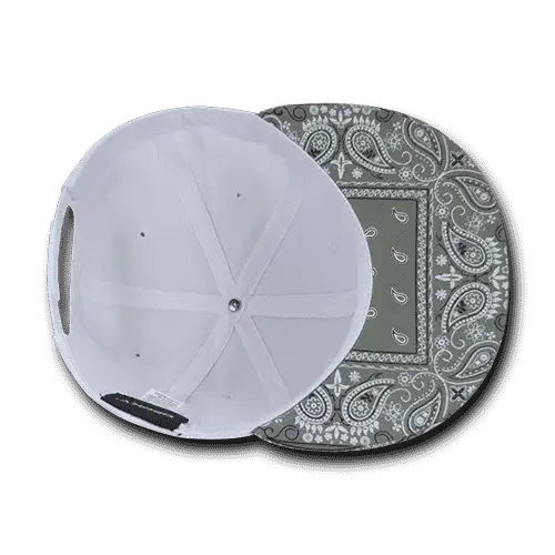 Decky 1093 Bandanna Snapback Cap - White Gray - White Gray / One Size Fits Most