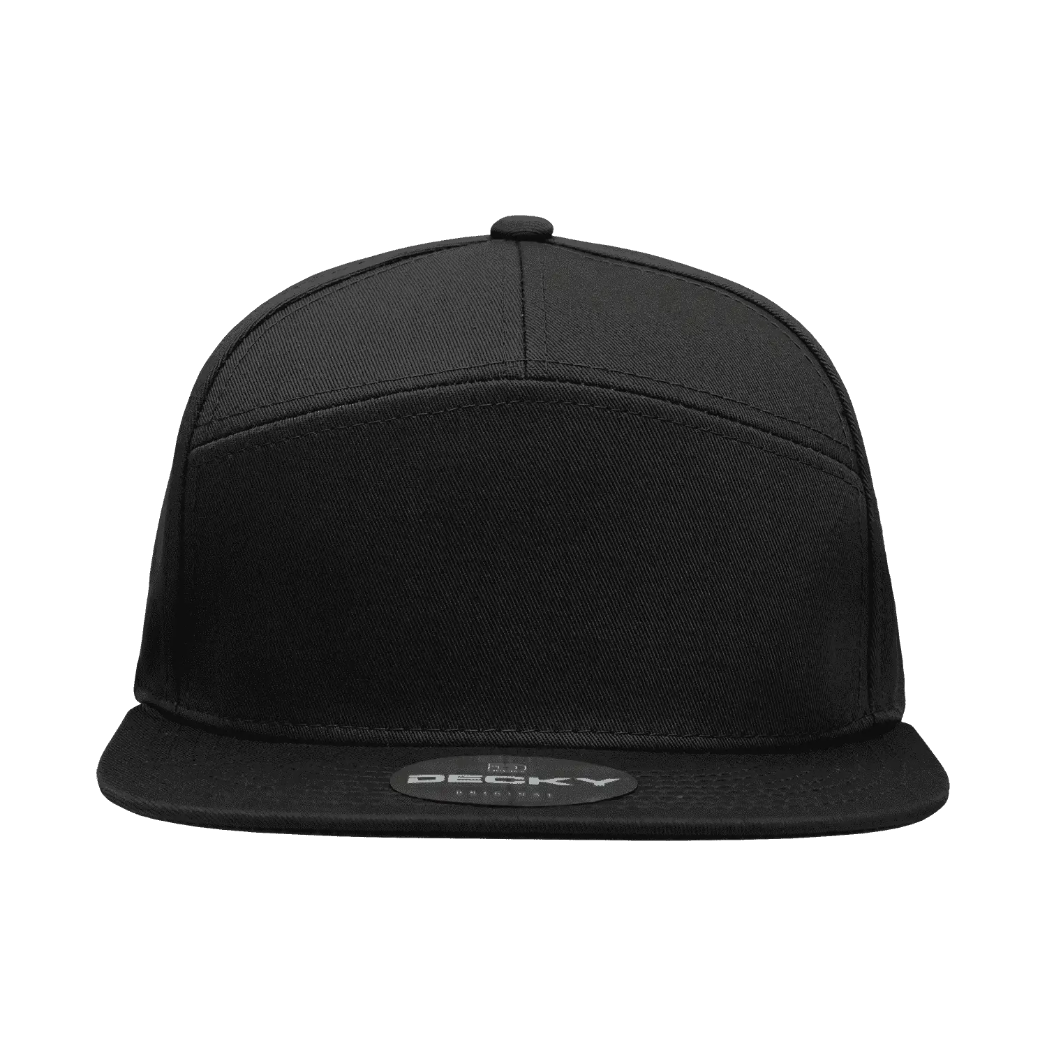 Decky 1098 7 Panel Cotton Snapback Cap - Black - Black / One Size Fits Most