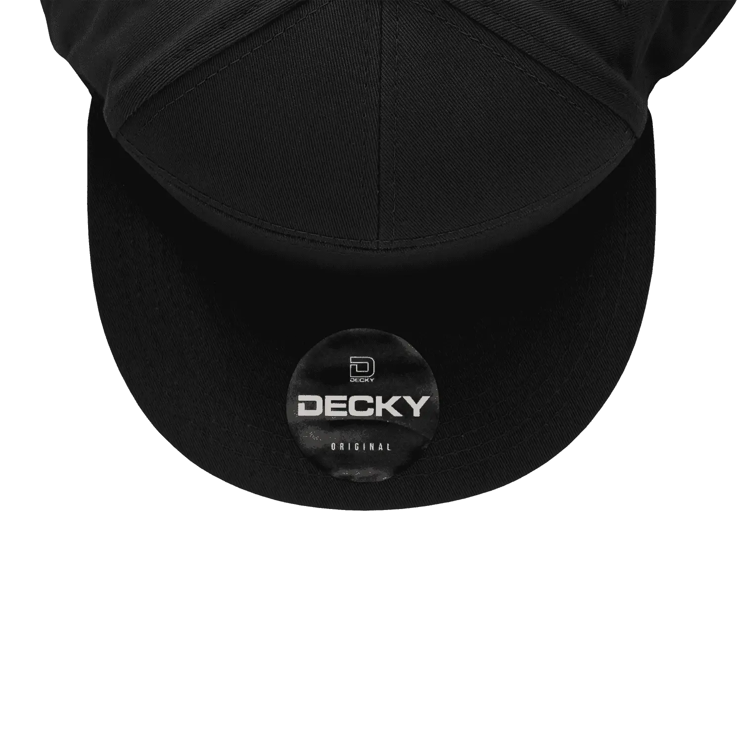 Decky 1098 7 Panel Cotton Snapback Cap - Black - Black / One Size Fits Most