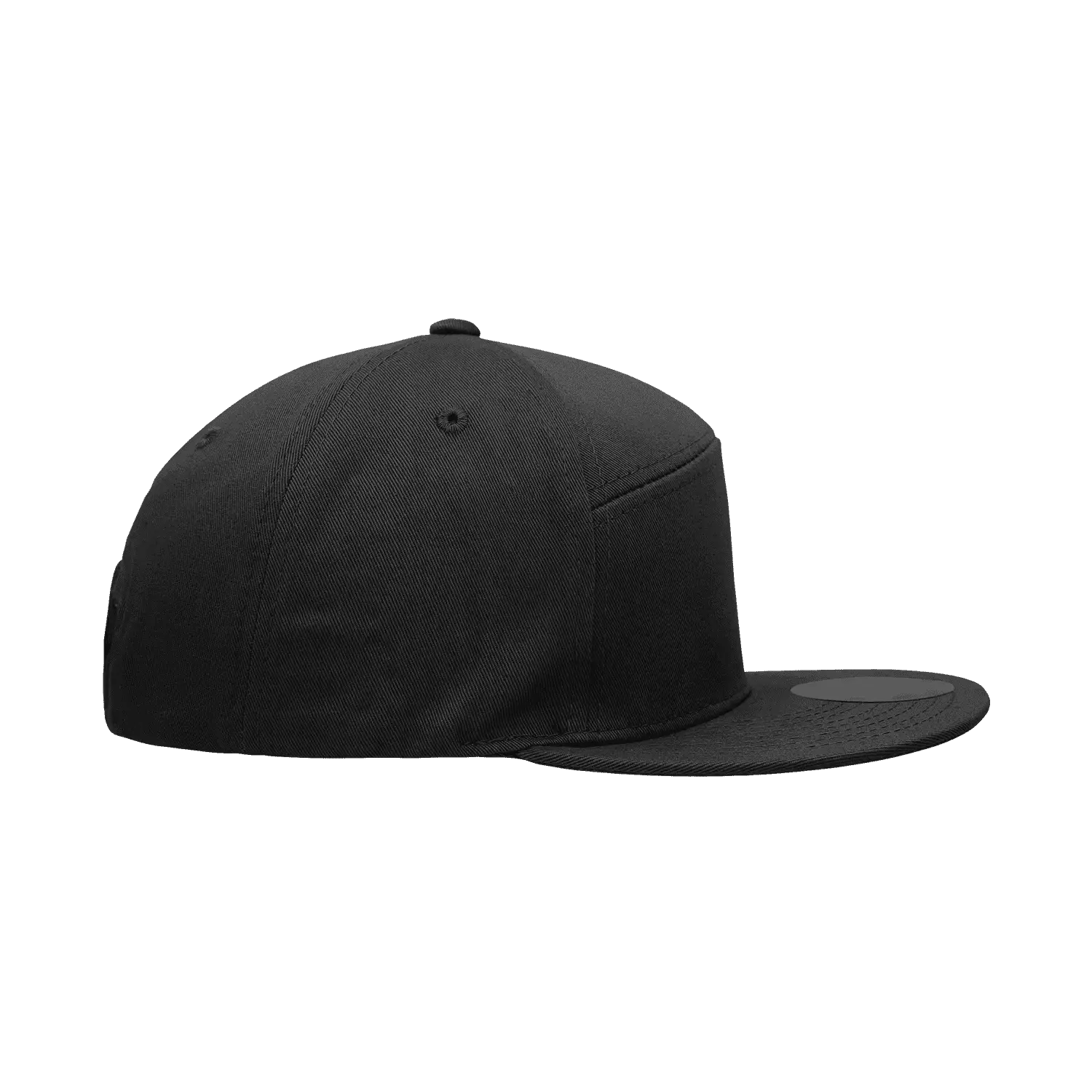Decky 1098 7 Panel Cotton Snapback Cap - Black - Black / One Size Fits Most