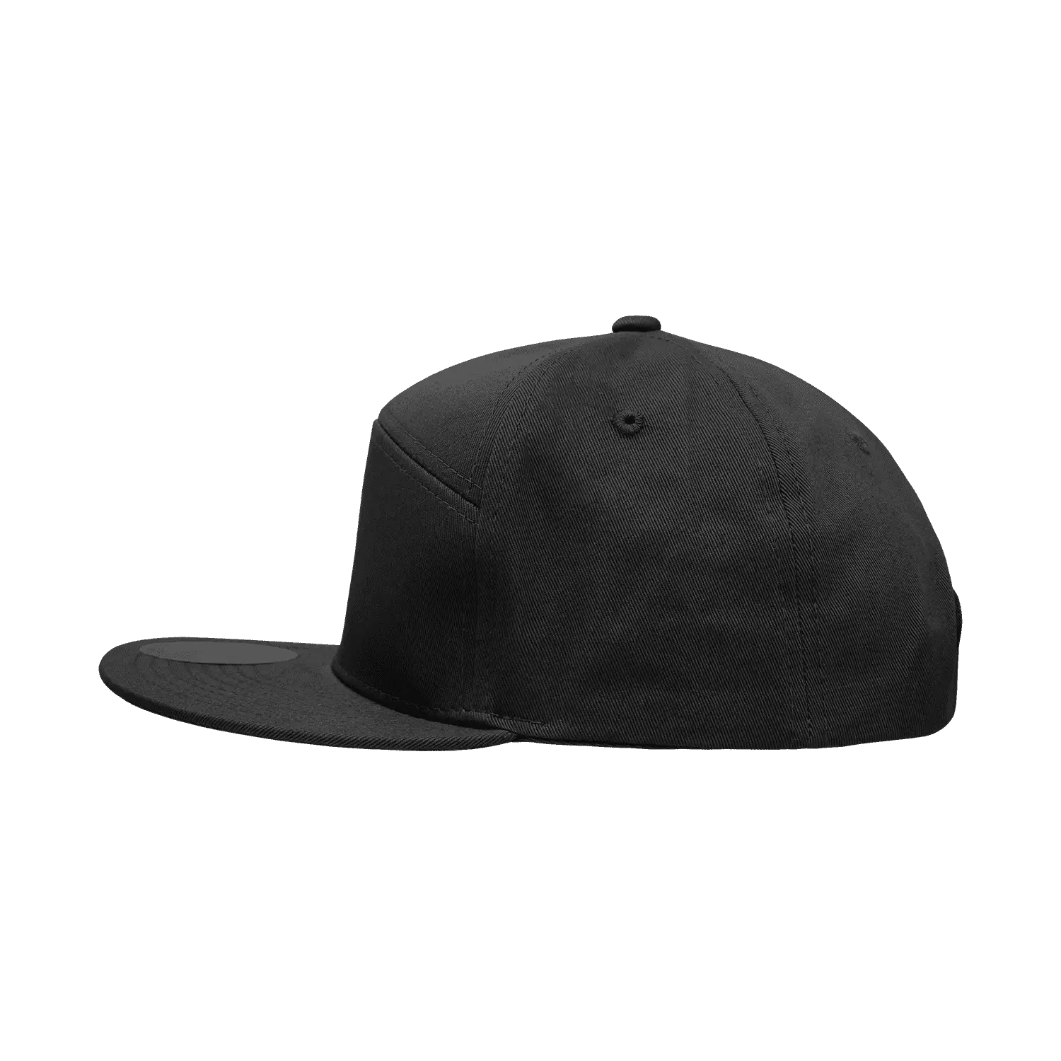 Decky 1098 7 Panel Cotton Snapback Cap - Black - Black / One Size Fits Most