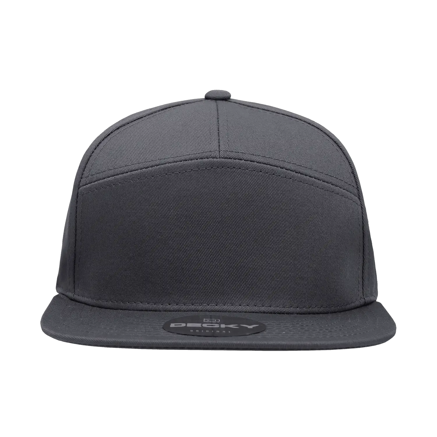 Decky 1098 7 Panel Cotton Snapback Cap - Charcoal - Dark Gray / One Size Fits Most