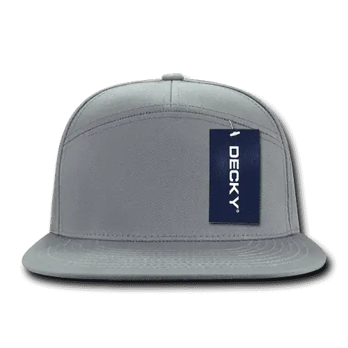 Decky 1098 7 Panel Cotton Snapback Cap - Gray - Gray / One Size Fits Most