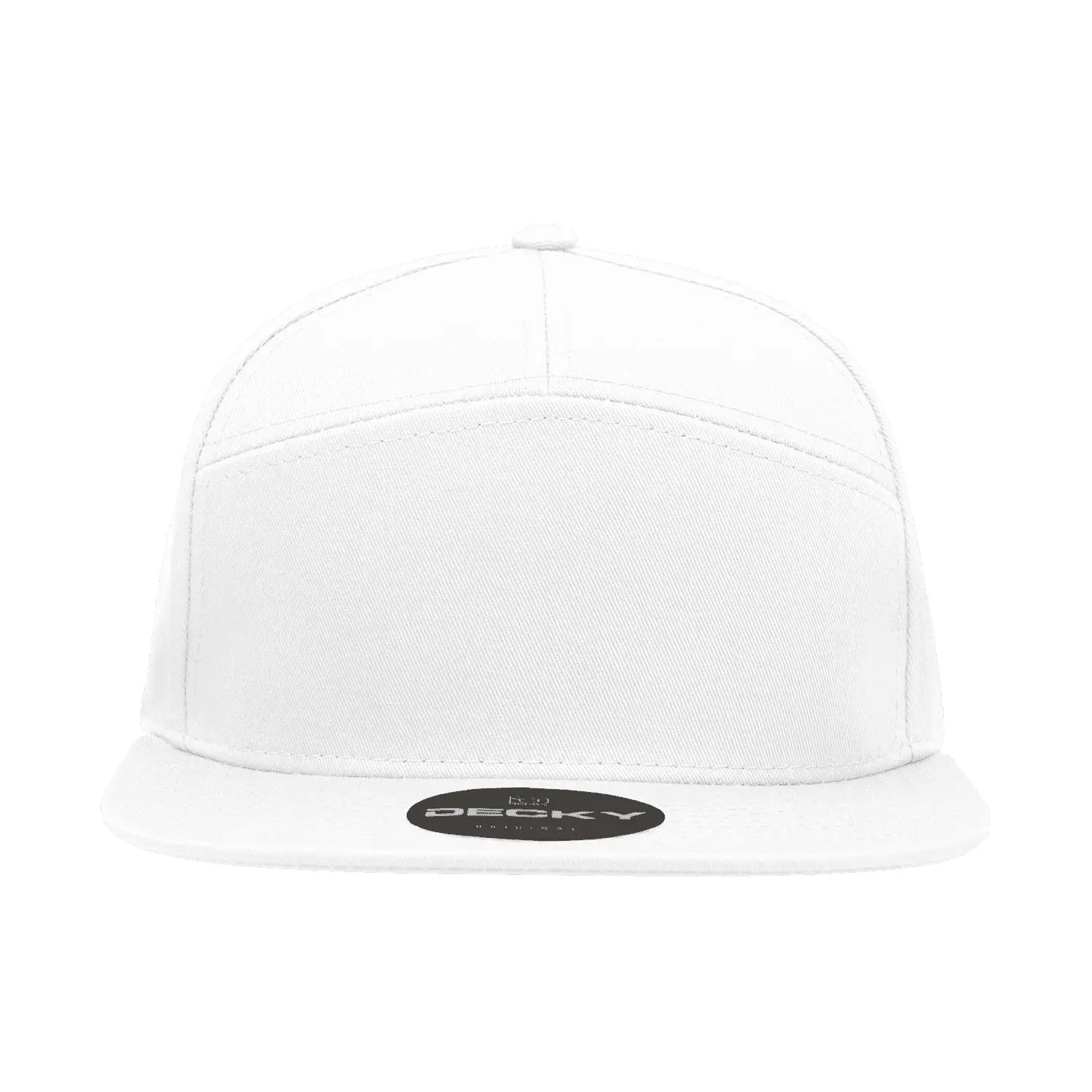 Decky 1098 7 Panel Cotton Snapback Cap - White - White / One Size Fits Most