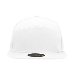 Decky 1098 7 Panel Cotton Snapback Cap - White - White / One Size Fits Most