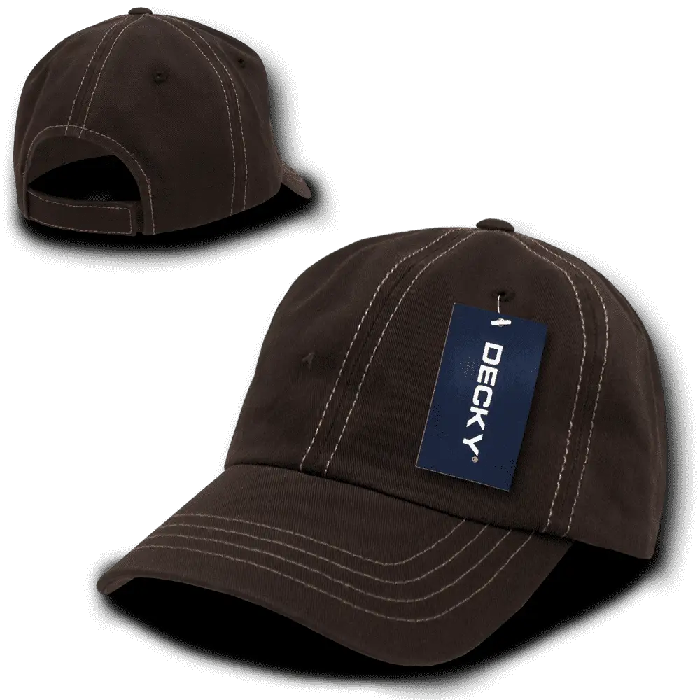 Decky 111 Contra-Stitch Washed Polo Cap - Brown Khaki - Brown Khaki / One Size Fits Most