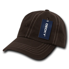 Decky 111 Contra-Stitch Washed Polo Cap - Brown Khaki - Brown Khaki / One Size Fits Most