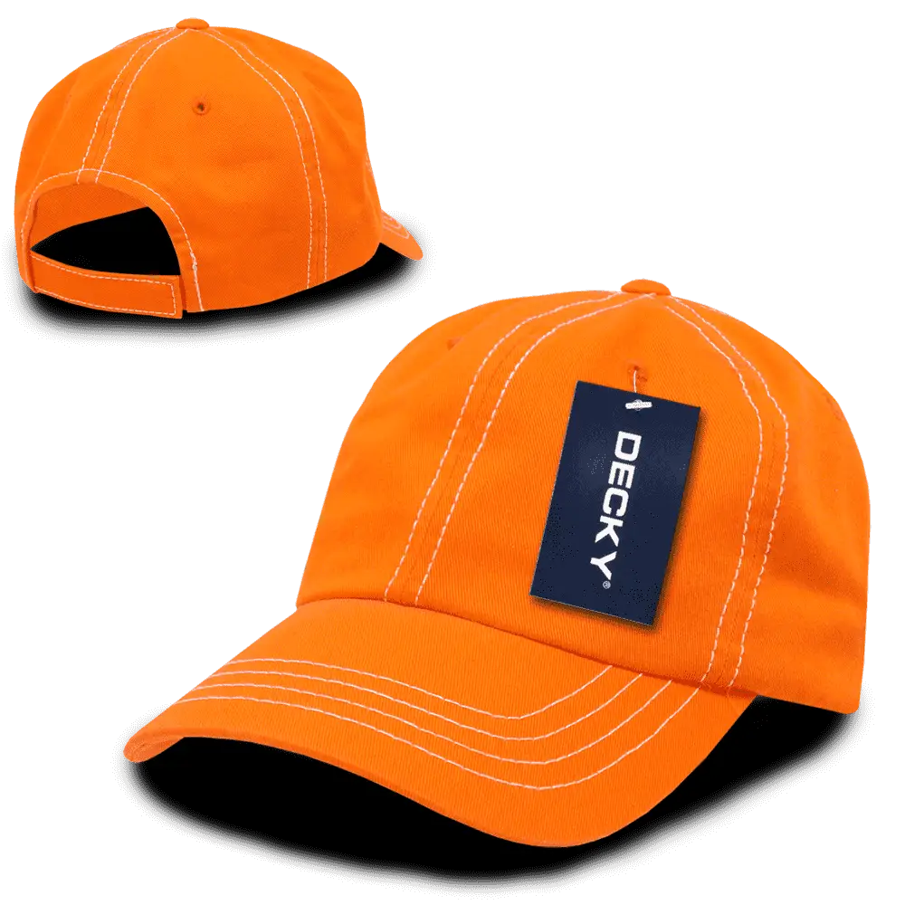 Decky 111 Contra-Stitch Washed Polo Cap - Orange White - Orange White / One Size Fits Most