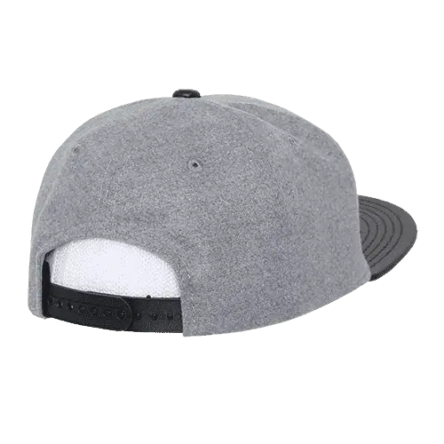 Decky 1115 Melton Vinyl Snapback Cap - Ash Black - Gray Black / One Size Fits Most
