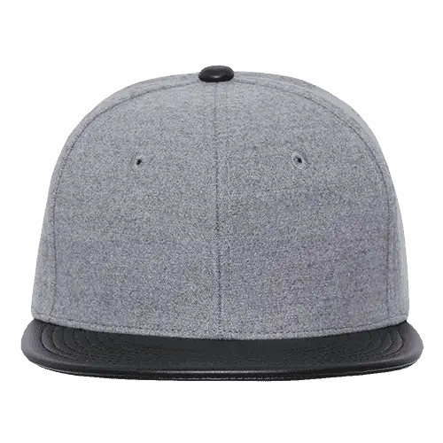 Decky 1115 Melton Vinyl Snapback Cap - Ash Black - Gray Black / One Size Fits Most
