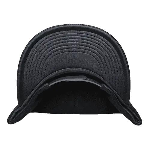 Decky 1115 Melton Vinyl Snapback Cap - Charcoal Black - Dark Gray Black / One Size Fits Most