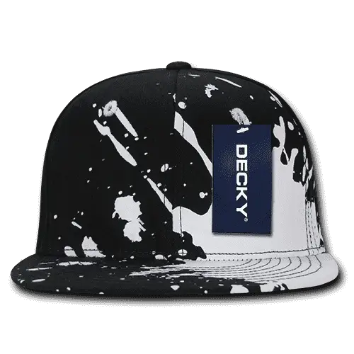 Decky 1125 Splat Snapback Cap - Black - Black / One Size Fits Most