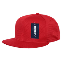 Decky 1128 Mesh Jersey Flat Bill Snapback Cap Red Red / One Size Fits Most