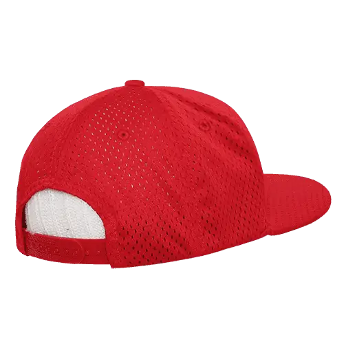 Decky 1128 Mesh Jersey Flat Bill Snapback Cap Red Red / One Size Fits Most