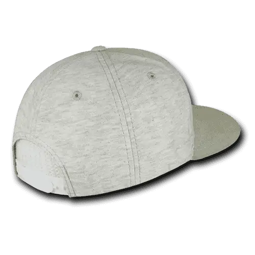 Decky 1131 Heather Jersey Knit Snapback Cap - Cream - Ivory / One Size Fits Most