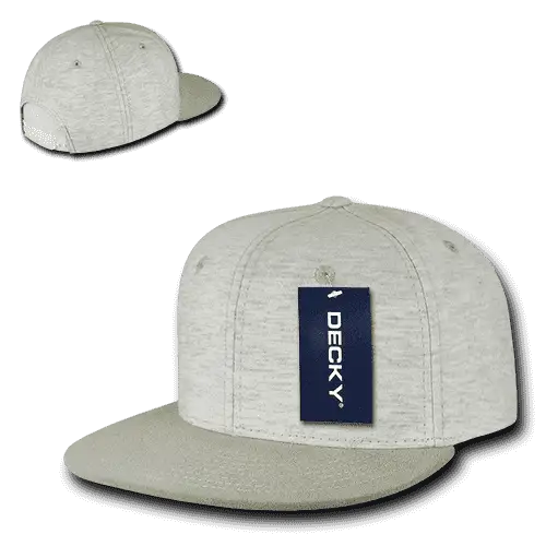 Decky 1131 Heather Jersey Knit Snapback Cap - Cream - Ivory / One Size Fits Most