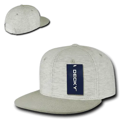 Decky 1131 Heather Jersey Knit Snapback Cap Cream Ivory / One Size Fits Most
