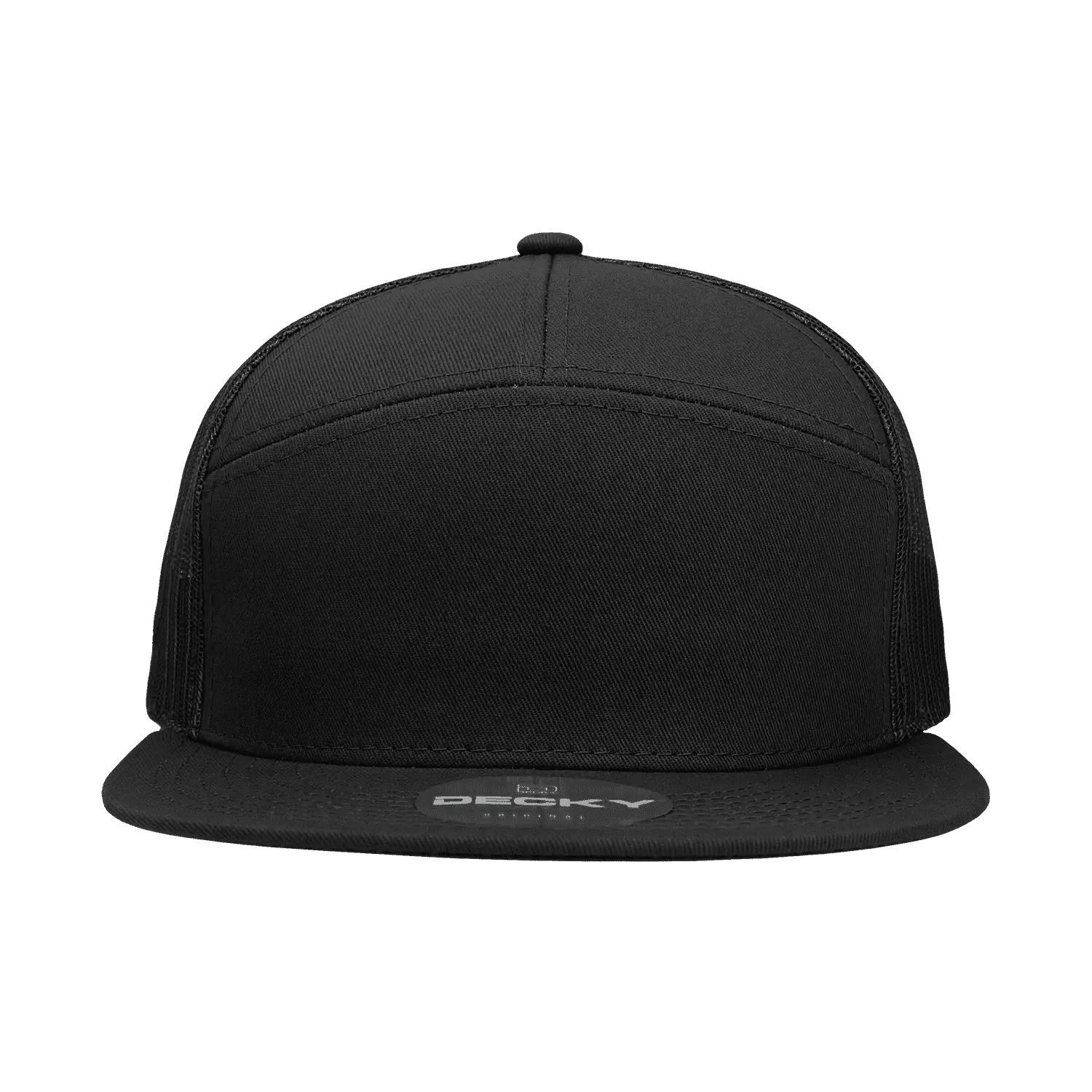 Decky 1133 7 Panel Trucker Cap - Black - Black / One Size Fits Most